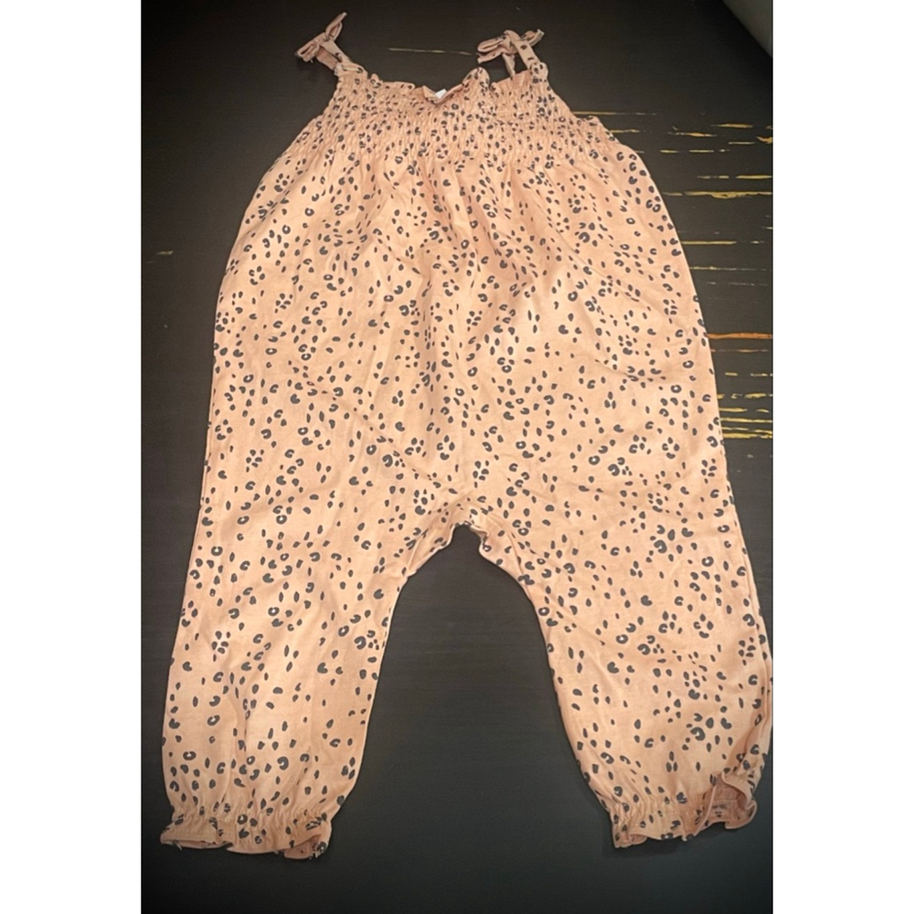 H&M 6 months pants jumpsuit Black Leopard Print